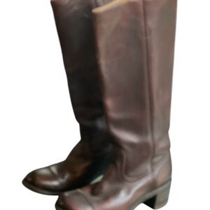 Frye Brown Leather Heeled Boots Timeless Design